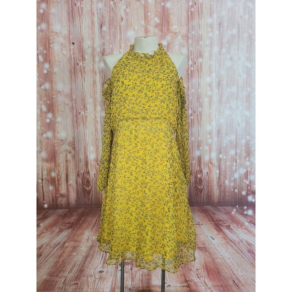 Sam Edelman Dresses & Skirts - Sam Edelman Avec Les Filles Dress Frilly Ruffle Floral Cottagecore Yellow Size 8